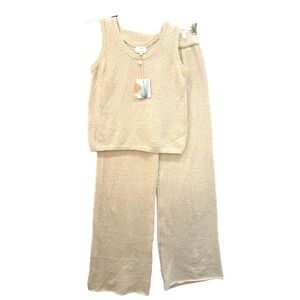 Women's NWT Cozy Life By the River Knit Pants & Tank 2 Piece Lounge Set Large